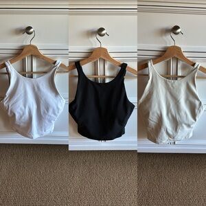 Lululemon Align High Neck Tank 3 set, Sz 8, Black, Bone, White